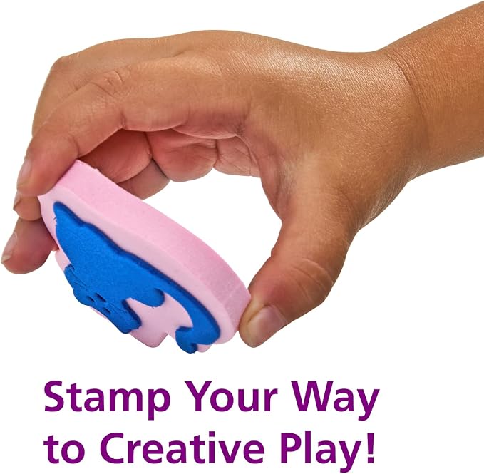 Colorations Super Stamper Mega Pack, 80 Stamps, 25 Designs | Ages 4+, PreK+, Variety Pack for Kids' Arts, Crafts and Creative Projects