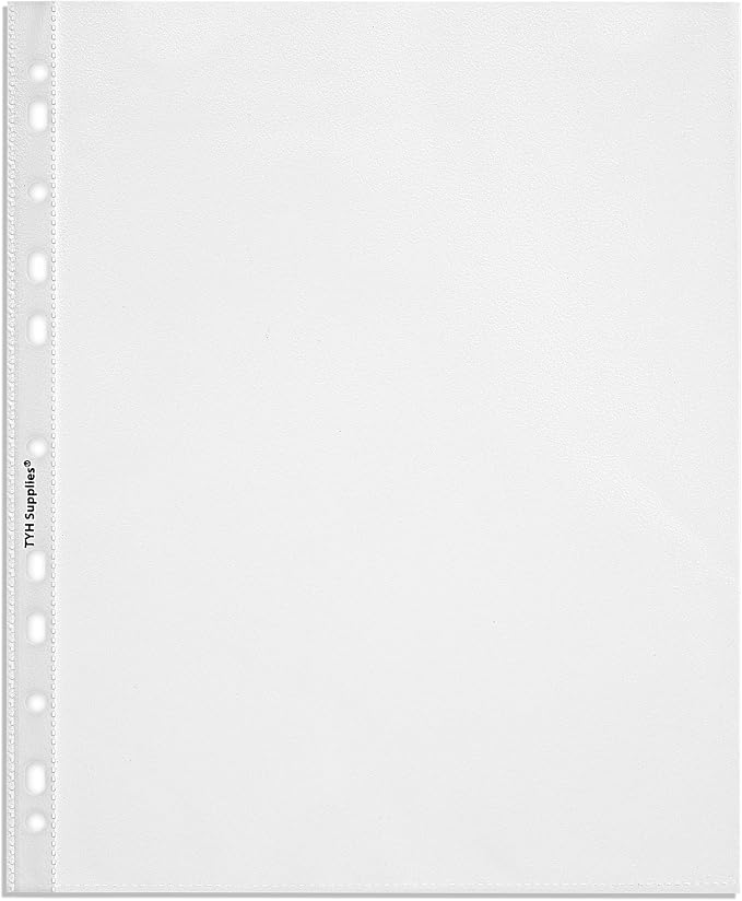 Heavyweight Sheet Protectors 100 Pack 8.5x11, Non Glare Clear 11 Hole Top Loading, Heavy Duty Plastic Sleeves for 3 Ring Binder, School Office Supplies, Document Organization