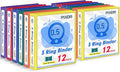 3 Ring Binder 0.5 Inch, PANDRI 12 Pack 0.5-Inch Binder Fits Letter Size 8.5'' x 11'' Paper, Versatile Binders for Office Home School, 2 Pockets, Color