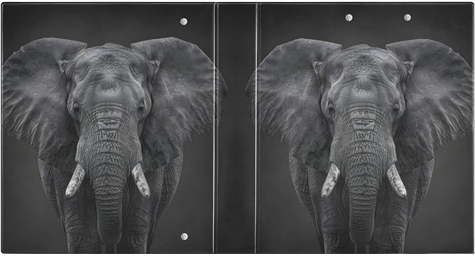 JIPONI 3 Ring Binder African Elephant 1 Inch Round Binders for Men Women Students, Cute File Organizer for Office School, 1pc