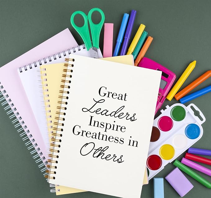 OXW Thank You Gifts for Leader, Meeting Notebook for Work, Appreciation Gift for Boss Manager Mentor, Office Supplies Leadership Gifts, White College Ruled Hardcover Spiral Notebook 5.5 x 8.3