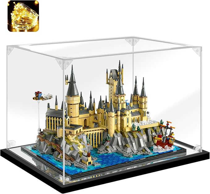 Acrylic Display Case, 15.8×11.8×11 Inch Clear Acrylic Display Box with Black Frame, Assemble Collectibles Display Case for Trophy, Action Figures, Dolls & Building Toys