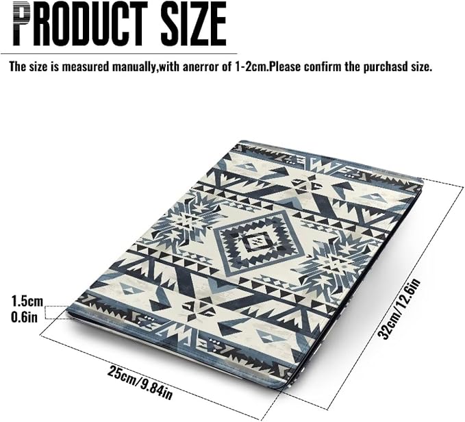 Dreaweet South Western Aztec Print Leahter Portfolio for Women Men Tribal Geometric Clipboard Folder Padfolio School Office Business Portfolio Folder for Interview/Conference Writing Notepad