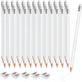 60 PCS White Colored Pencils with Eraser Pre Sharpened Pencil 2 HB - Ideal for Checking, Grading, Tests & Office/School Supplies (White)