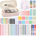 Sinload 60 Pcs Aesthetic Book Annotation Kit School Supplies Cute Pencil Case Mini Stapler Set 12 Highlighter 5 Gel Pen 6 Pencil 5 Magnetic Bookmark 1220 Sticky Note Student Stationary(Pink)