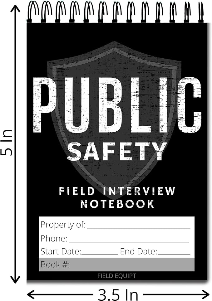 Field Equipt Law Enforcement Incident Report Notepads, Sheriff, Security & Police Gear, EDC Officer Notebook, Cop Gifts, Interview Equipment Accessories Book, 6 Pack (Security)