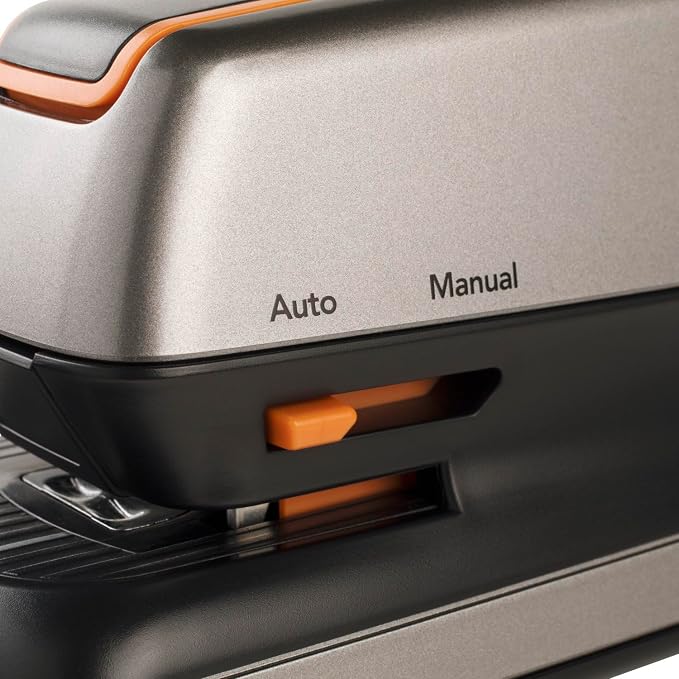 Swingline Electric Stapler, 20 Sheet Capacity, Optima 20, Jam Free, Compact, Automatic or Manual, Plug In or Battery, Orange and Gray (48207)