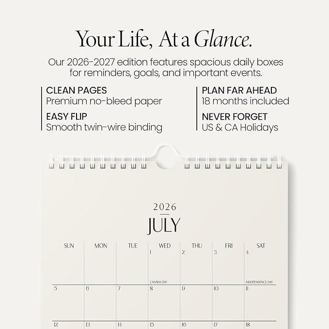 Karto Wall Calendar 2026-2027 8.5x11 in - Beige 2.0