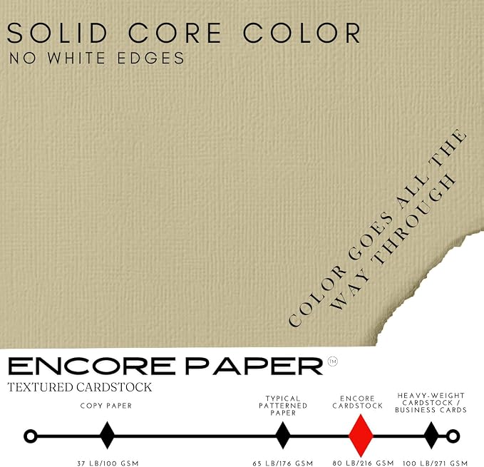 Sand Castle—12x12 Textured Cardstock | 80lb Textured Tan Scrapbook Paper | Premium Cardstock for Cricut Cutting | 25 Sheets