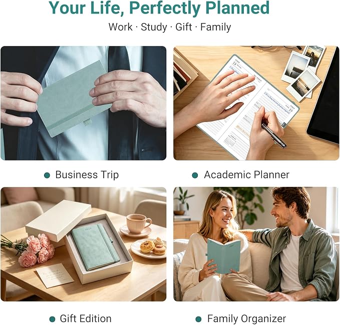 2027 Pocket Planner, 6.5" x 3.5", Small Weekly and Monthly Calendar
