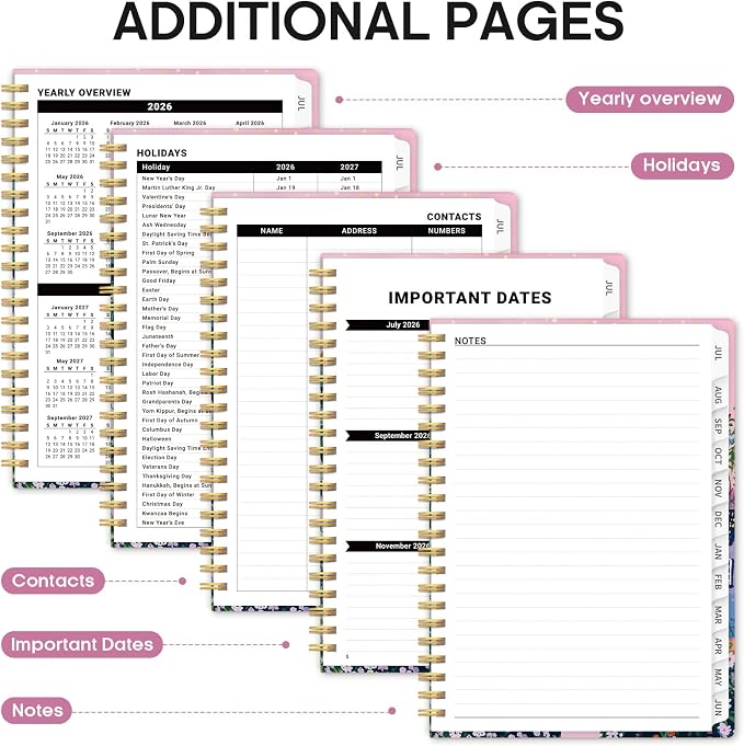 Academic Planner 2026-2027, Jul 2026-Jun 2027 Monthly & Weekly Planner
