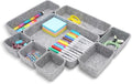 Desk Drawer organizers tray Felt storage bins aesthetics room décor for home office dorm closet decluttering minimalist lifestyle (Gray)