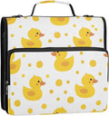 Cute Yellow Ducks 3 Ring Binder Bag 1.5 inch Binder Organizer with Zipper Shoulder Strap 500 Sheet Documents Storage for School Office