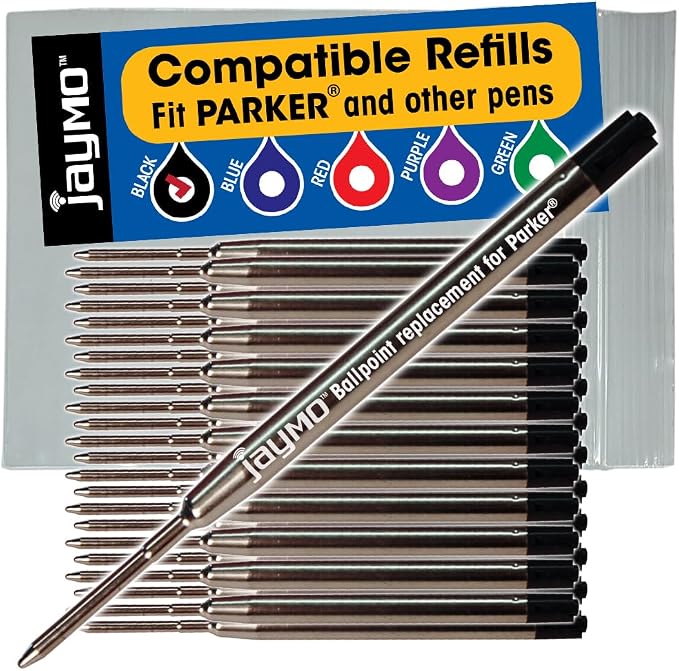 Replacement for Parker 1950369 - G2 Ballpoint Pen Refill - 24 Black