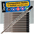 Replacement for Parker 1950369 - G2 Ballpoint Pen Refill - 24 Black