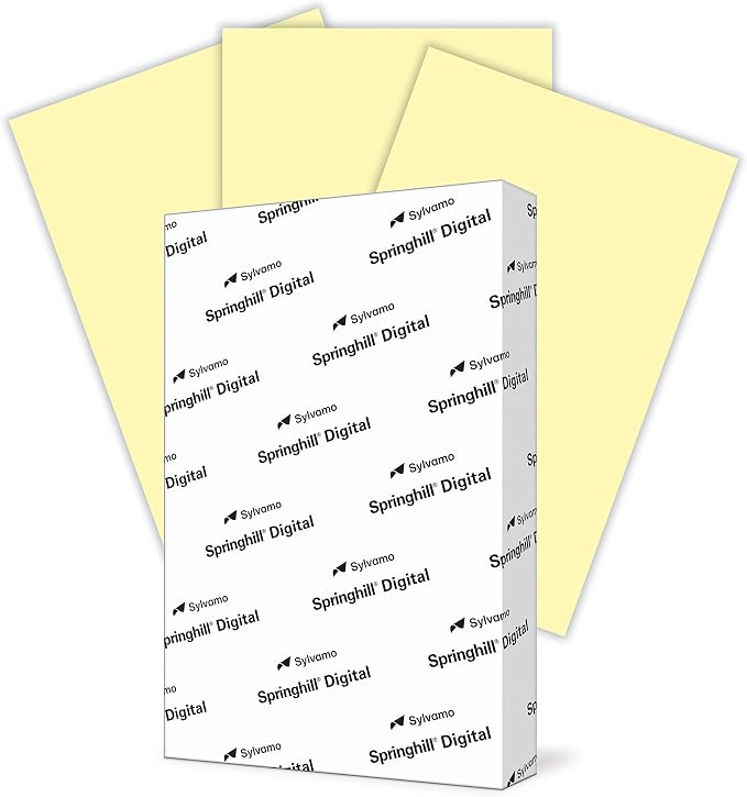 Springhill 11” x 17” Canary Yellow Colored Cardstock Paper, 67lb Vellum Bristol, 147gsm, 250 Sheets (1 Ream) – Premium Lightweight Cardstock, Vellum Printer Paper with Textured Finish – 036004R