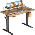 Sweetcrispy Electric Standing Desk, Computer Desk, 48x24 Inch | Adjustable Height, Splice Wood Board, 3 Memory Preset, Sit Stand Work Table for Home Office, Rustic