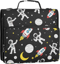 Astronaut Rocket Planet Stars 3 Ring Binder Bag 1.5 inch Binder Organizer with Zipper Shoulder Strap 500 Sheet Documents Storage for School Office