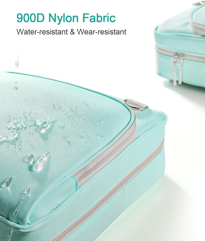 3-Inch 3-Ring Zipper Binder with Shoulder Strap and Multiple Pockets | D-Ring Zip Up Binder with 700 Sheets Capacity, Compatible with 13" MacBook/Tablet, for Middle School, Office, Mint Green