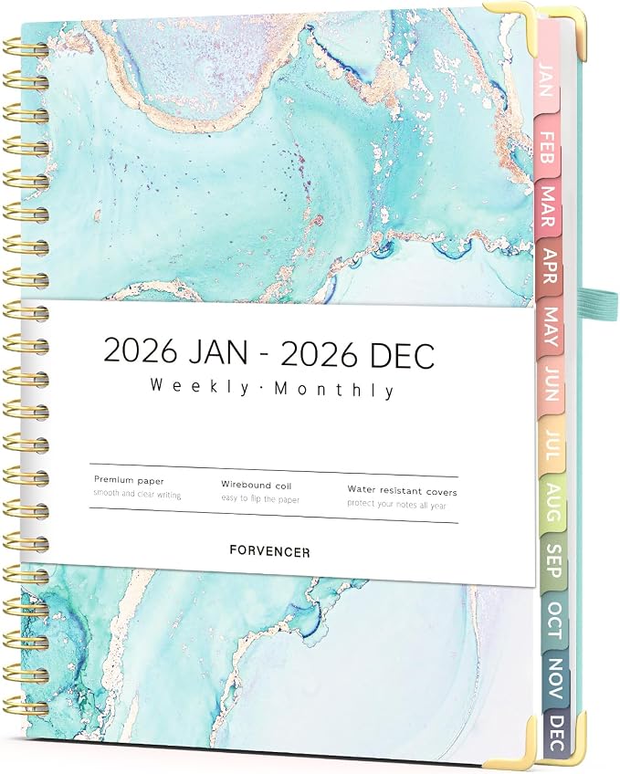 Forvencer 2026 Planner, Weekly and Monthly Calendar Planner for Women | Jan 2026 - Dec 2026, 8.5x11", Hardcover Planning Agenda book, Cute Journal Organizer Notebook for Office School