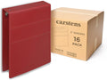 Carstens 2-Inch Heavy Duty 3-Ring Binder - Top Opening, Brick Red, Durable Plastic, No-Gap Rings, Waterproof Cover, No Pockets, Holds 300 US Letter Sheets, BPA-Free, Made in USA (2878-3R), Case of 16