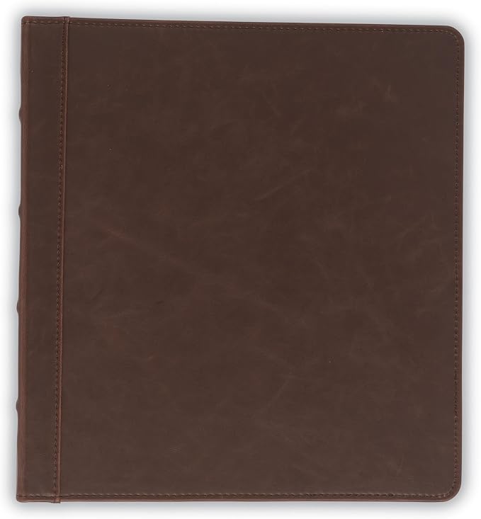 Samsill Vintage Leather Binder, 1.5 Inch Round Ring (Holds 325 Sheets), Letter Size 8.5x11 Documents, Professional Organizer Portfolio, Planner, No Zipper, Brown