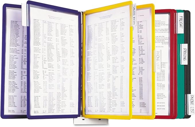 Durable Wall Mounted Reference System, 10 Double-Sided Panels, Letter-Size, Assorted Colors, SHERPA Design (554100)