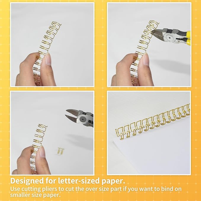 Rayson Wire Binding Spines, 3/8" 3:1 Pitch, 32-Loop, Multicolor, 100 Pack | Available in black, gold, blue, white and silver; choose from multiple size options for 3:1 pitch binders.