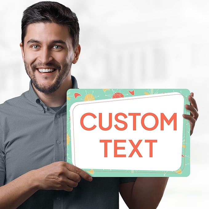 Custom Sign, Custom Street Sign, 11 Font Colors, 13 Font Styles, 4 Hole Options, 22 Sizes, 10x14 Inches, Rust Free DiBound, Fade Resistant, Made in USA by My Sign Center (Mid-Century Modern 2)
