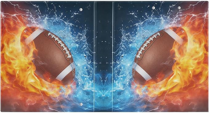 3 Ring Binder American Football 1.5" Round Ring Binders View Binder with 200 Sheet for Kids School Supplies Women Men Office, 1 Pack