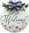 Wood front door sign Wood sign Home decor Welcome sign Sign for front door House warming gift Wedding gift (Wildflower 3.0-UV026(A1) P002, 22" Width)