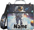 Custom Astronaut in Space Planet 3 Ring Binder Bag 1.5 inch Personalized Name Binder Organizer 500 Sheet Documents Storage for School Office