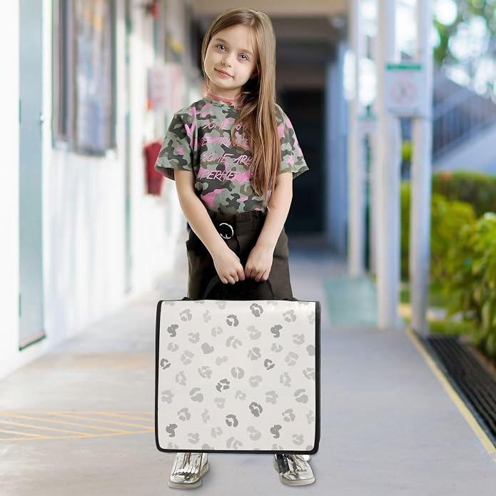 Zipper Binder Bag 3 Ring File Folder Portfolio Organizer Zippered Binder Bags with Strap Fits Laptop Women Men