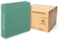 Carstens 2-Inch Heavy Duty 3-Ring Binder - Side Opening, Mint, Durable Plastic, No-Gap Rings, Waterproof Covers, No Pockets, Holds 300 Letter-Sized Sheets, BPA-Free, Made in USA (2827-3R), Case of 16
