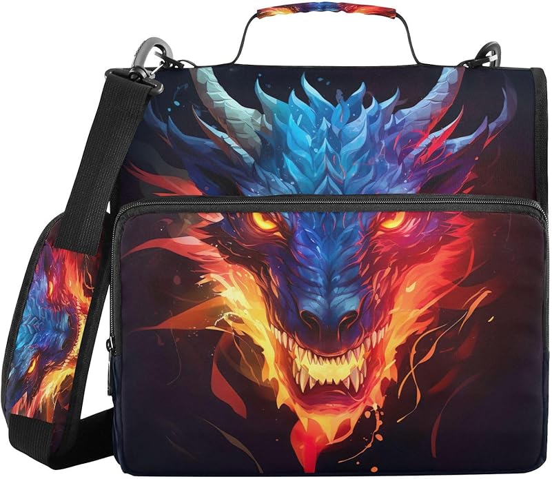 Zipper Binder Bag 3 Ring File Folder Portfolio Organizer Zippered Binder Bags with Strap Fits Laptop Women Men
