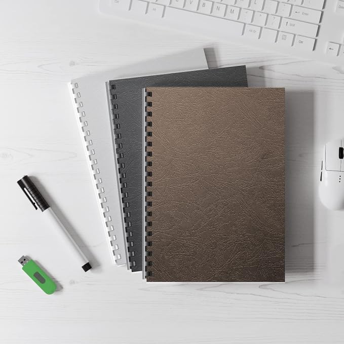 Binditek 12 Mil Paper Binding Covers, 8.5 x11 Inches, Coffee Color,100 Pack | Grain-Texture, 8.5" x 11" Letter Size, 230 GSM, 85 lb, Square Corners, Unpunched, for Business, School Projects