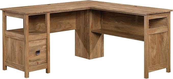 Sauder Cannery Bridge L-Shaped Office Desk with Storage Drawer and Self, in Sindoori Mango