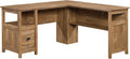 Sauder Cannery Bridge L-Shaped Office Desk with Storage Drawer and Self, in Sindoori Mango