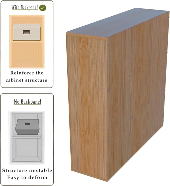 9-Cube Storage Shelf Bookcase, Oak | Wooden 3-Tier Open Bookshelf, Fits 11×11" Bins, Vertical or Horizontal Use, Full Back Panels, For Home Office