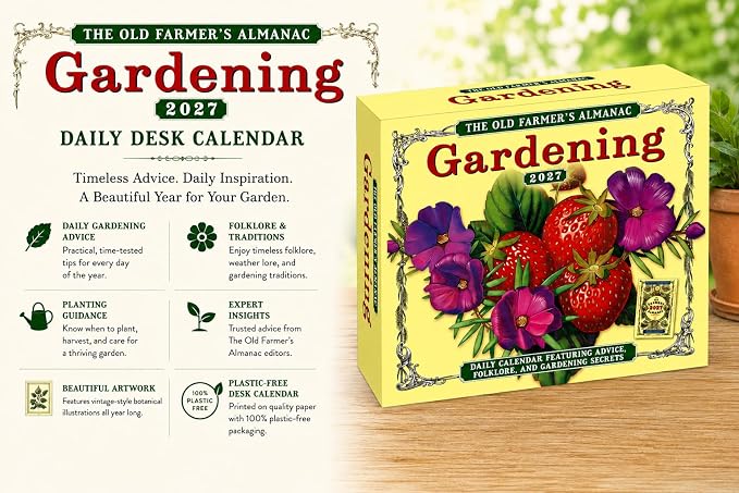 The Old Farmer's Almanac 2027 Daily Desk Calendar: Boxed Page-a-Day Gardening Calendar with Day-to-Day Tips, Folklore, Advice & Planting Secrets
