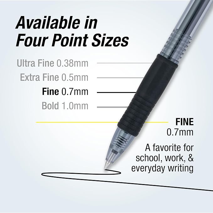 PILOT G2 Pens, 0.7mm, Black Ink, 20-Pack