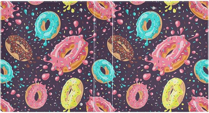3 Ring Binder Donuts Colored Glaze Sprinkles 1.5 Inch Three Ring Binder