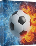 3 Ring Binder Soccer Ball Football 1.5" Round Ring Binders View Binder with 200 Sheet for Kids School Supplies Women Men Office, 1 Pack