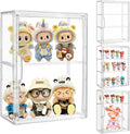 Attelite 4Pack Acrylic Display Cases for Collectibles,Wall-Mounted Desktop | Clear Showcase for Figures, 2 Adjustable Dividers, 3 Layer Acrylic Box, Tool-free Assembly, Magnetic Door, Stackable