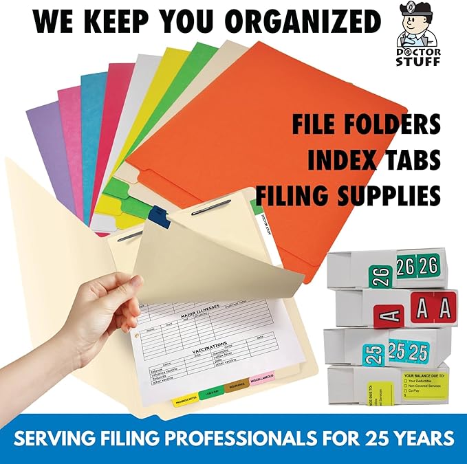 2026 Year Labels, Doctor Stuff 2026 Chart Stickers, Green Color Coded, Col'R'Tab/Tabbies Style, USA Made Year Stickers for End Tab File Folders, 500/Roll, 1 Roll, 3/4" x 1-1/2"