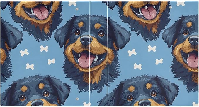 3 Ring Binder Rottweiler Bone Dog 1.5 inch Binders Three Ring Binders with Clipboard Fit 8.5'' x 11'' Paper 3 Interior PVC Clear Pockets for Office Supplies