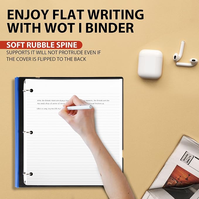 WOT I 1 Inch Telescoping 3 Ring Binder 12 Pack, Expandable Flexible Binder with Customizable Front Cover & Clear Catalog Pocket,Holds 8.5"x11" Paper, Assorted Colors, School Office Supplies