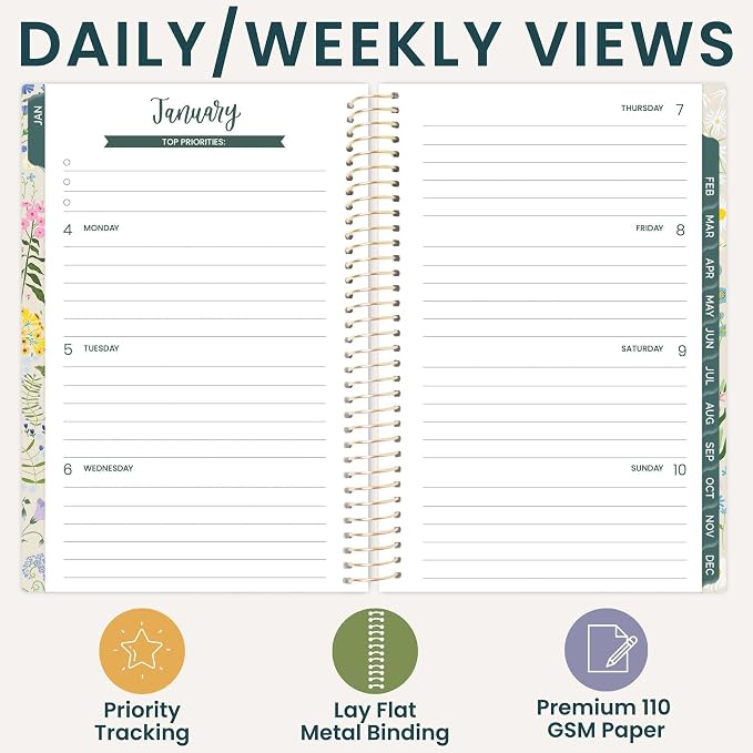bloom daily planners 2027 Pocket Planner (January 2027 - December 2027) - 4” x 6” MINI Weekly Monthly Agenda Organizer & Calendar Year Book - Garden Party