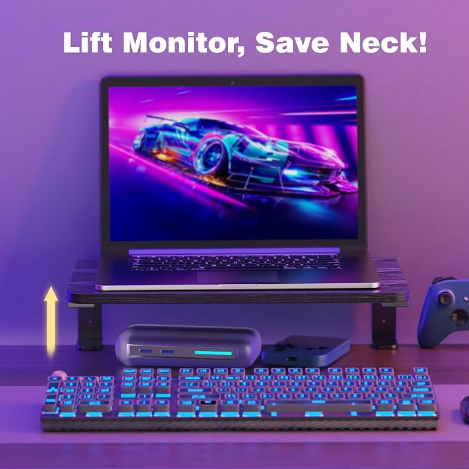 Desk Extender, 15-inch Clamp-On Desk Shelf, Height-Adjustable Desktop Shelf Organizer for Monitors Office and Gaming Accessories, Arm Support Table Extension, 44lbs Heavy Duty, Black