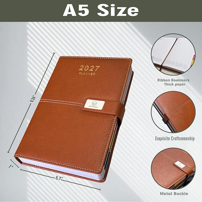 2027 Daily Planner - One Page per Day, 2027 Hourly Daily Calendar Book